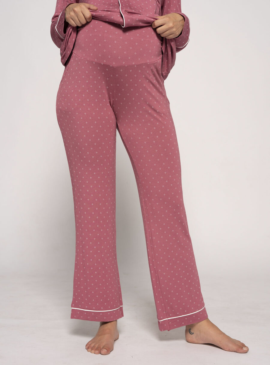 Pantalón de pijama premamá con topos