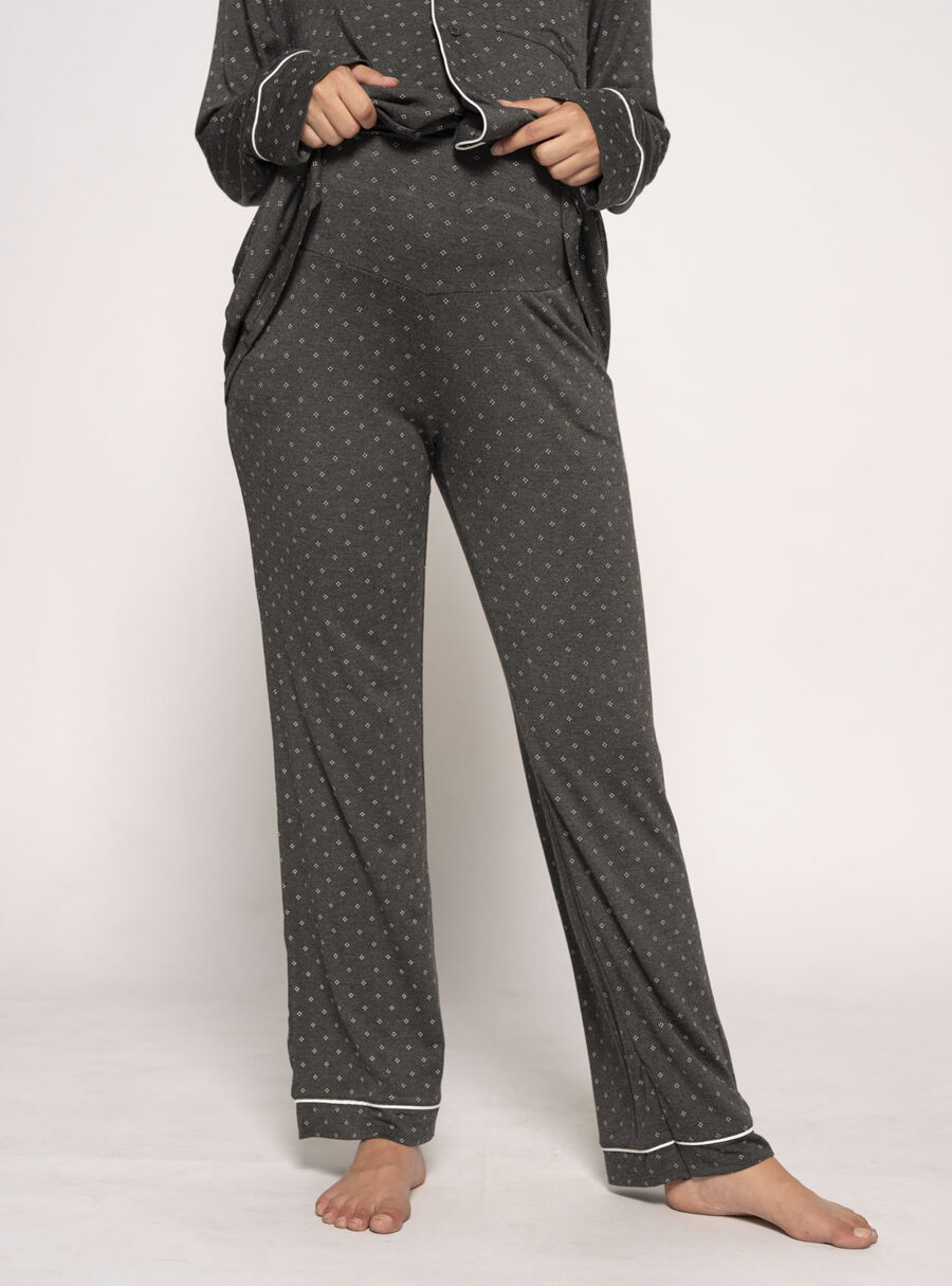 Pantalón de pijama premamá estampado corbatero