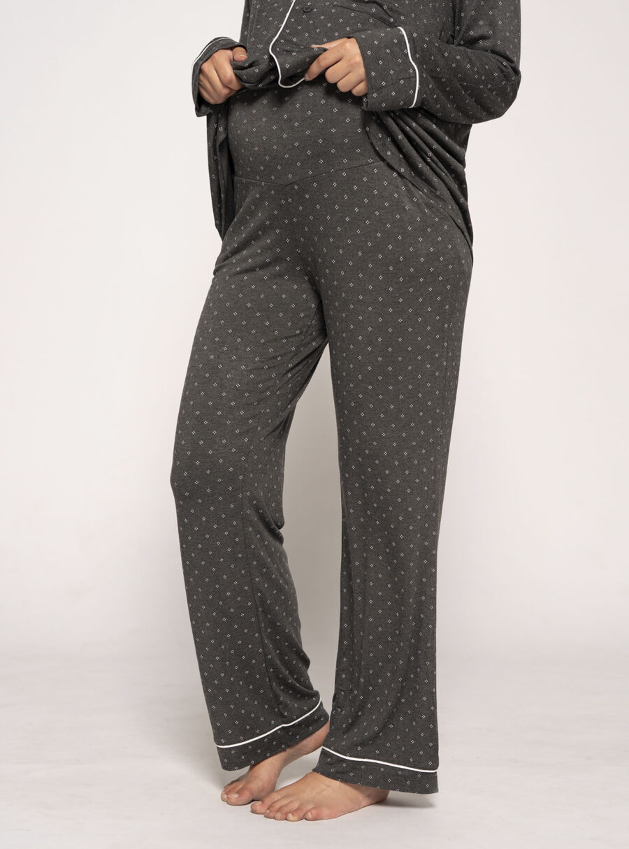 Pantalón de pijama premamá estampado corbatero - Imagen 2
