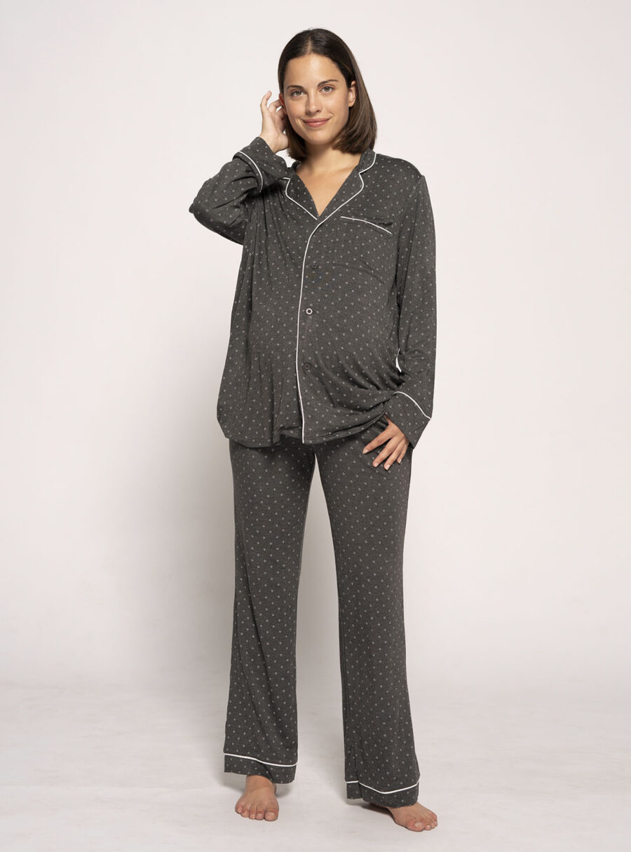 Pantalón de pijama premamá estampado corbatero - Imagen 4