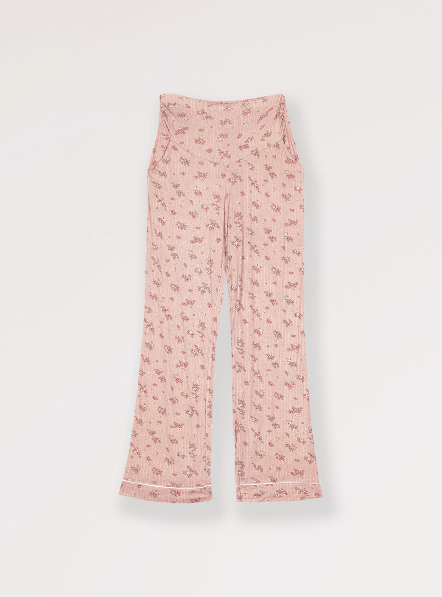 Pantalón de pijama premamá con rayas y flores - Imagen 5