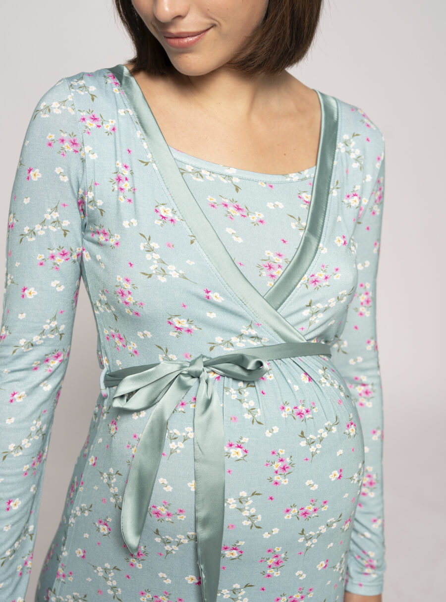 Camisón lactancia manga larga con flores - Imagen 6