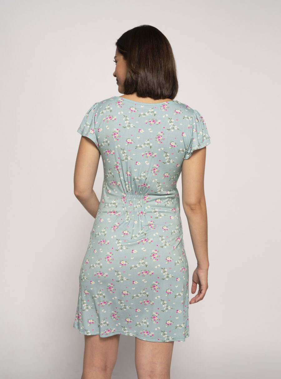 Camisón lactancia manga corta con flores - Imagen 3