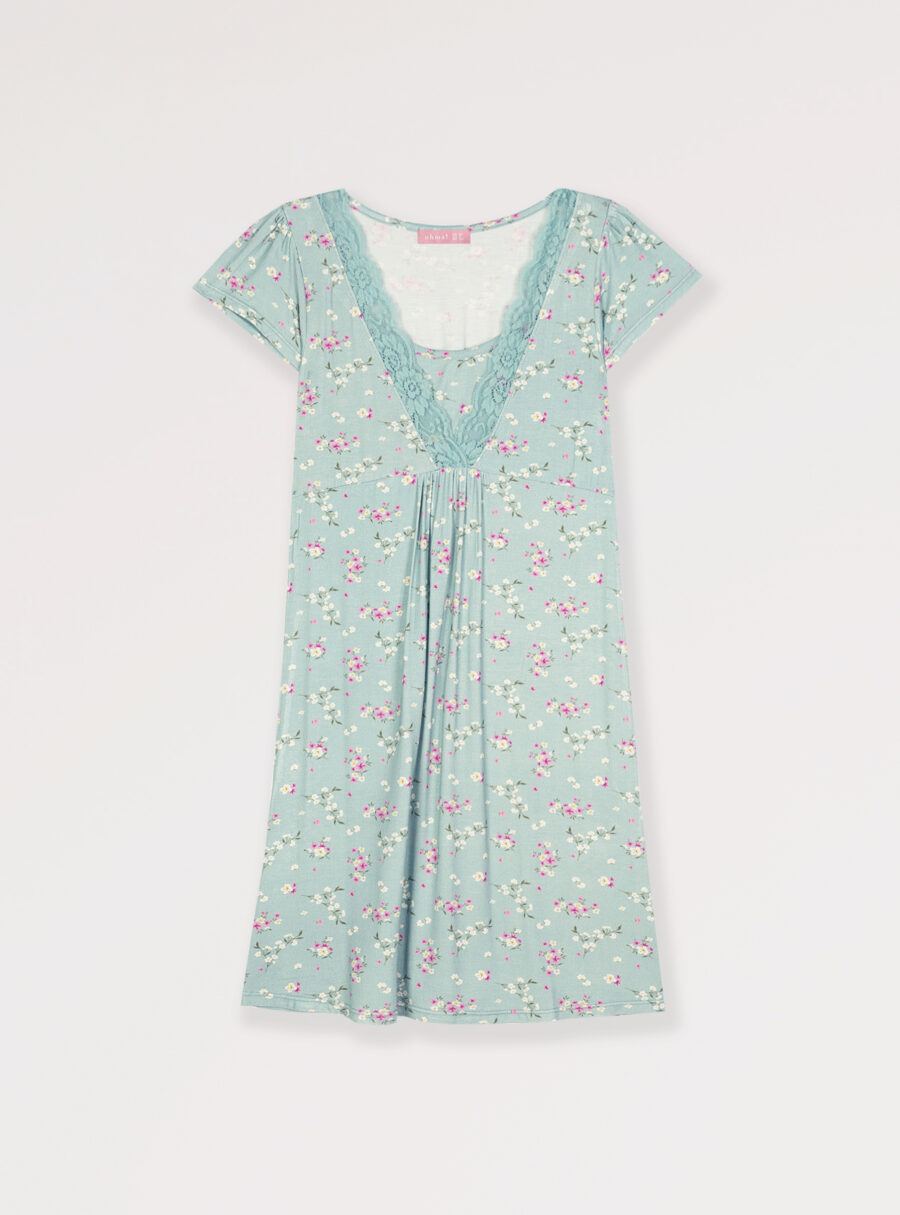 Camisón lactancia manga corta con flores - Imagen 8