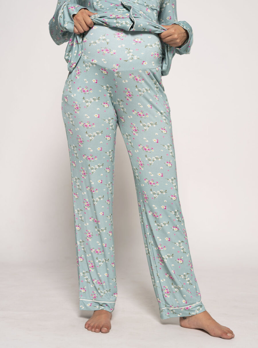 Pantalón de pijama premamá con flores