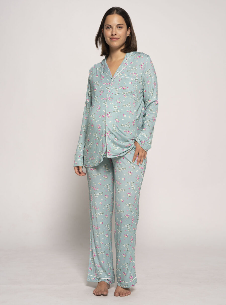 Pantalón de pijama premamá con flores - Imagen 4