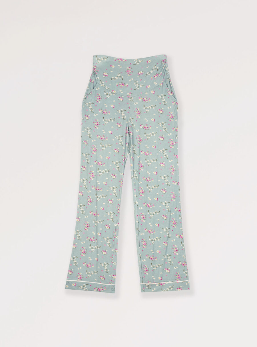 Pantalón de pijama premamá con flores - Imagen 5