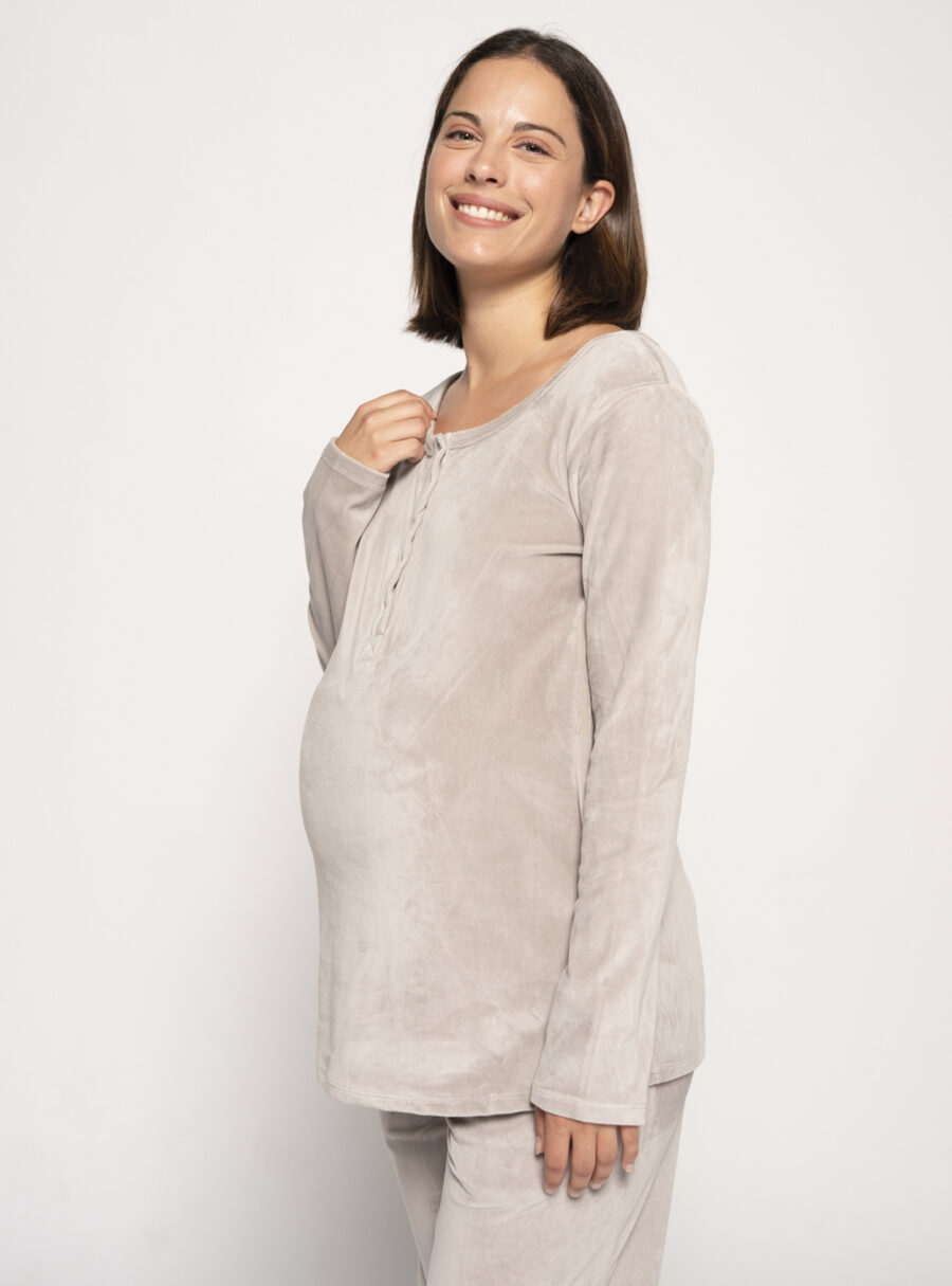 Camiseta manga larga de velour - Imagen 2