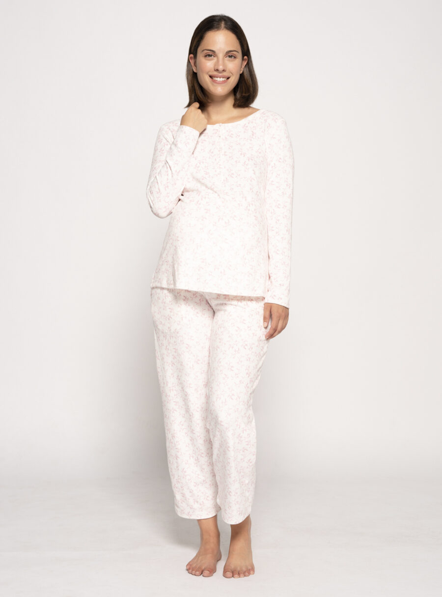 Pantalón de pijama premamá con estampado de flores - Imagen 4