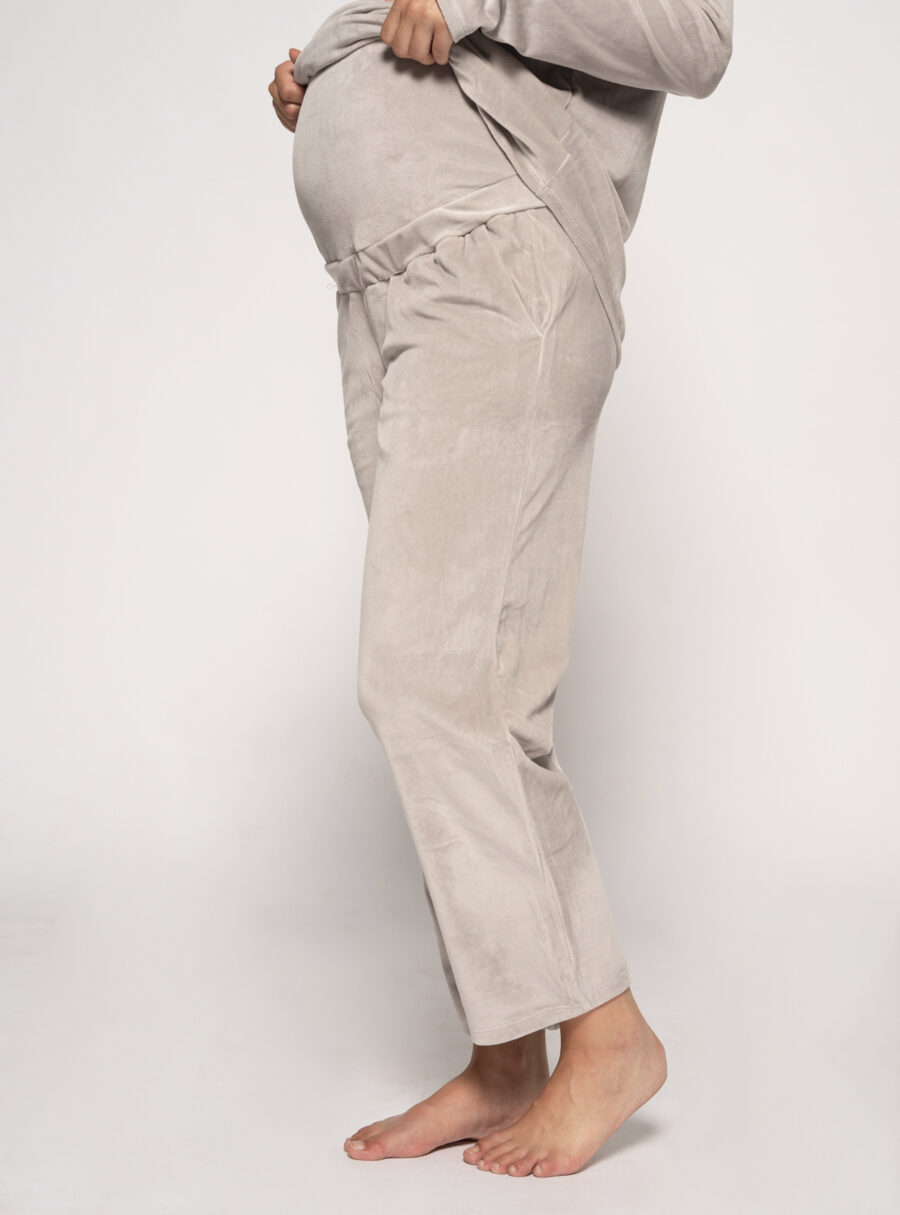 Pantalón de pijama premamá de velour - Imagen 2