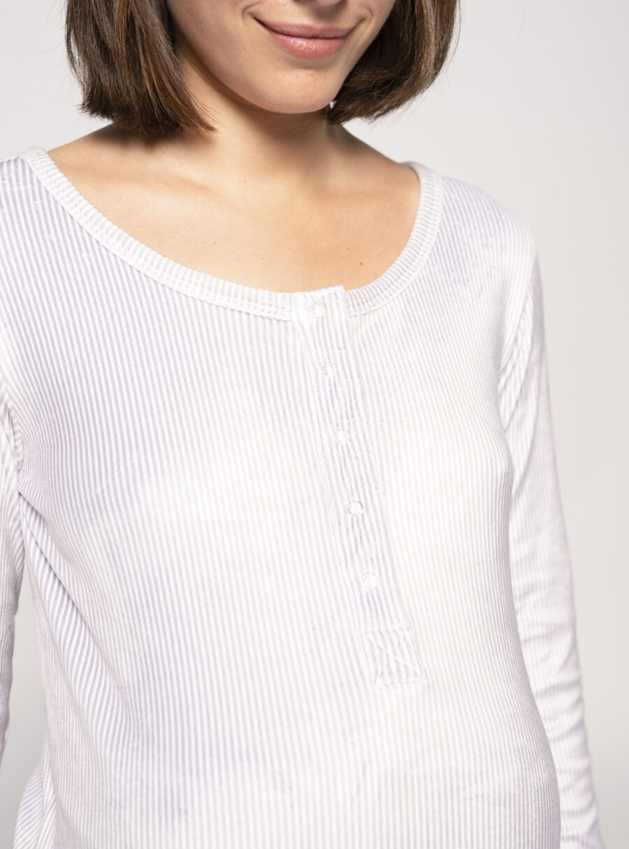 Camiseta manga larga de velour de rayitas - Imagen 5