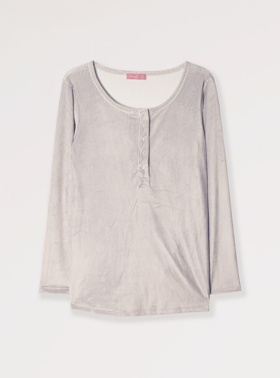 Camiseta manga larga de velour de rayitas - Imagen 7