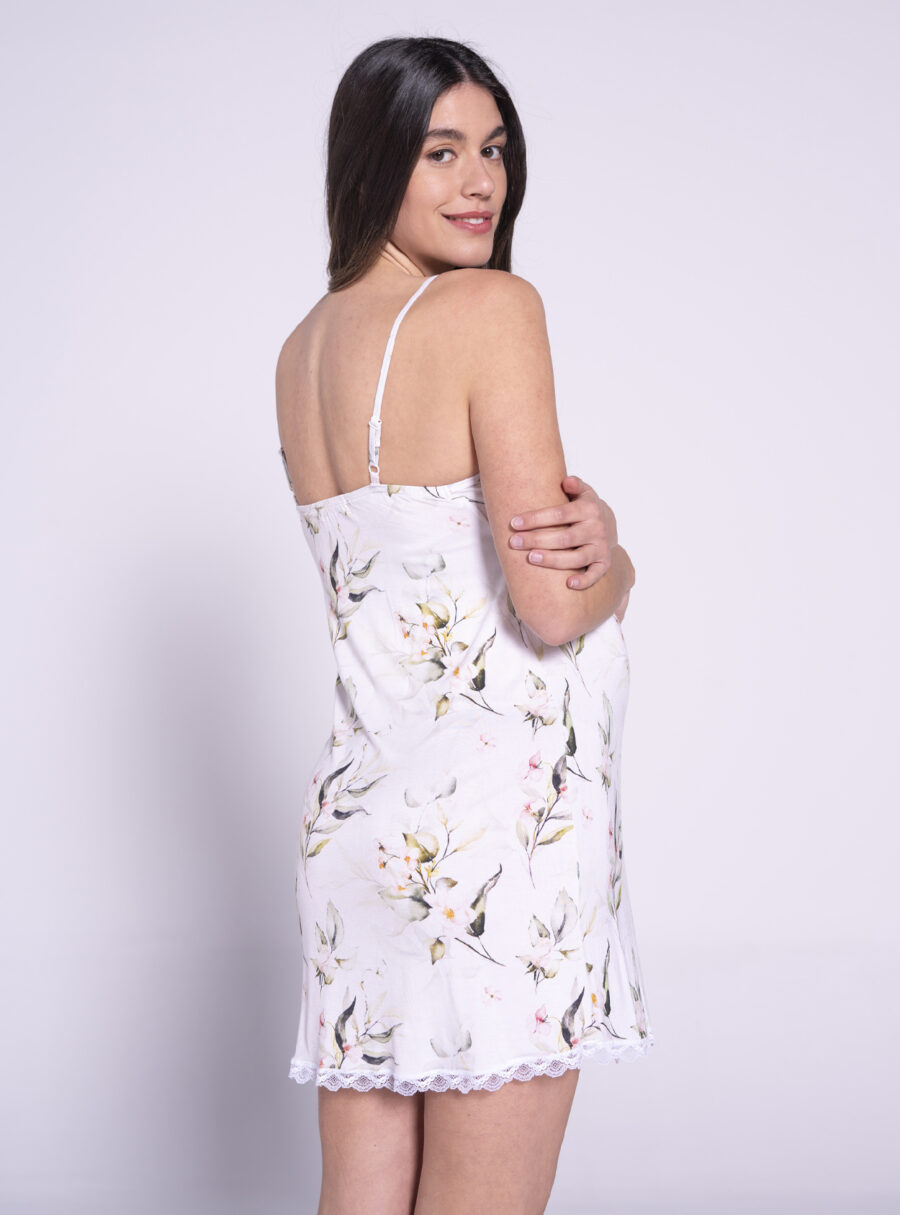 Camisón lactancia estampado con detalles de blonda - Imagen 3