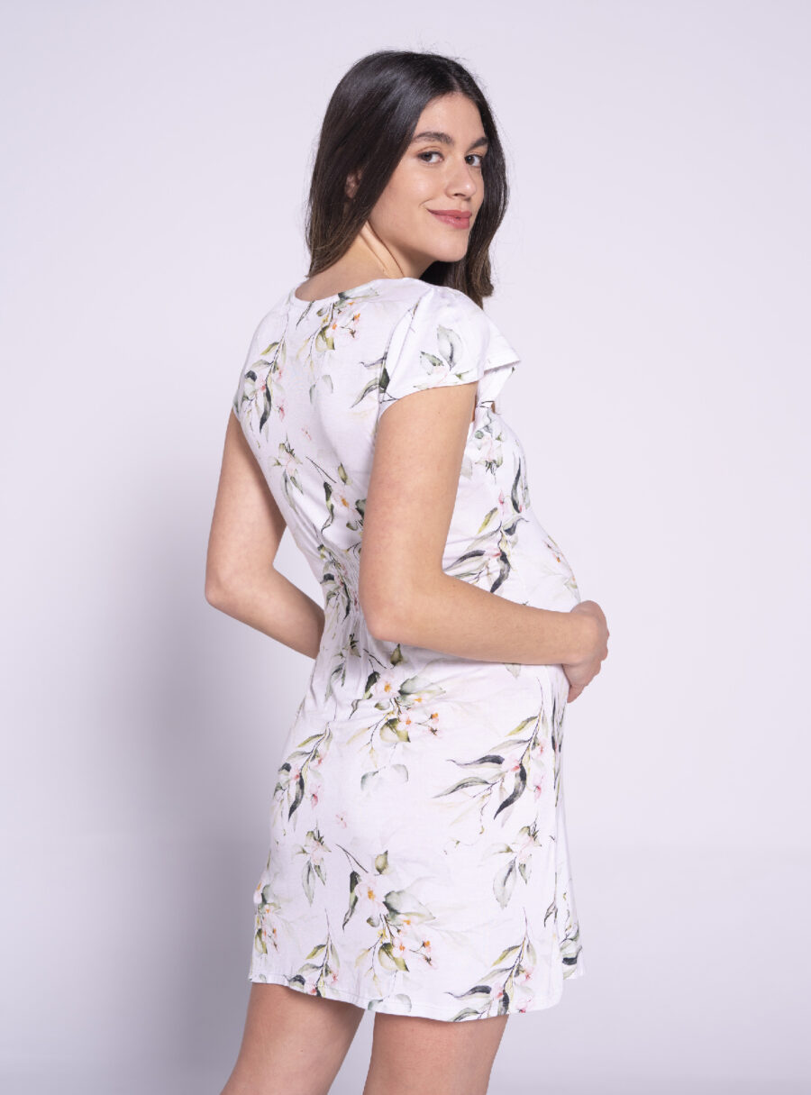 Camisón lactancia manga corta flores - Imagen 3