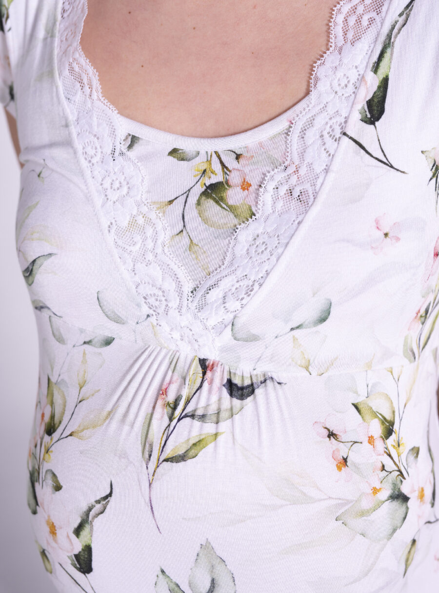 Camisón lactancia manga corta flores - Imagen 5