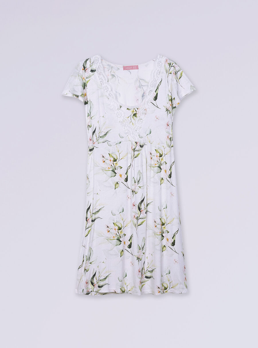 Camisón lactancia manga corta flores - Imagen 8