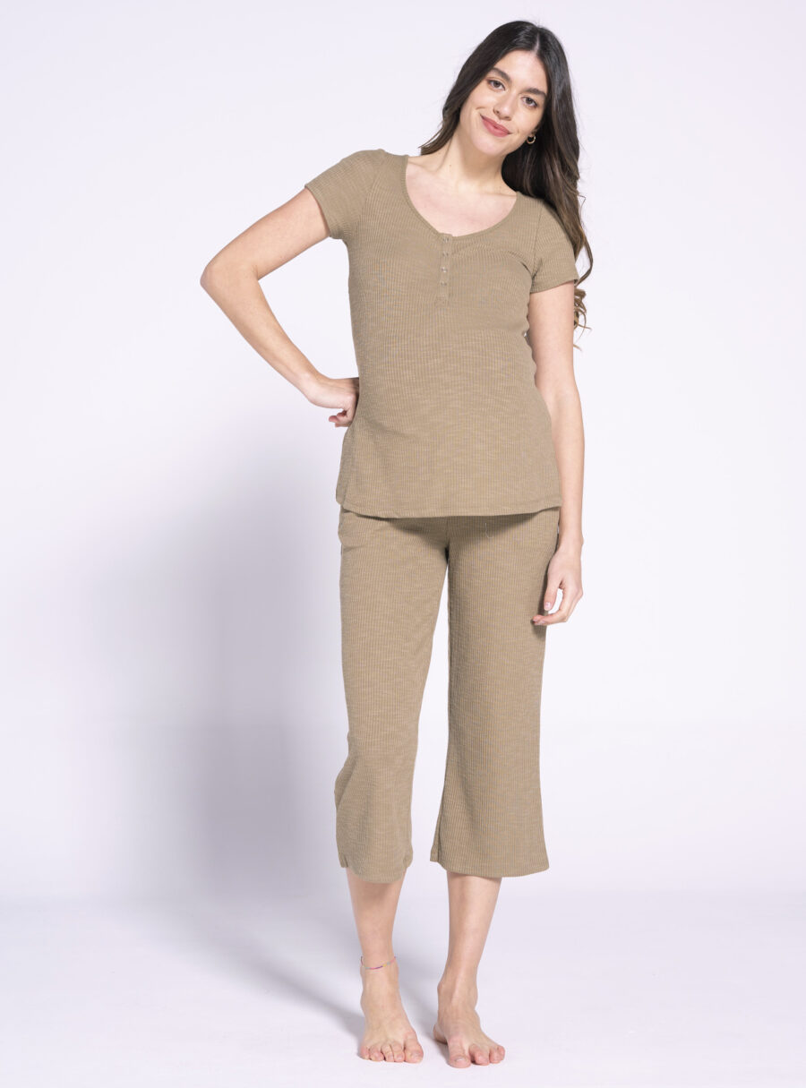 Pack home m/corta y pantalon crop de rib - Imagen 6