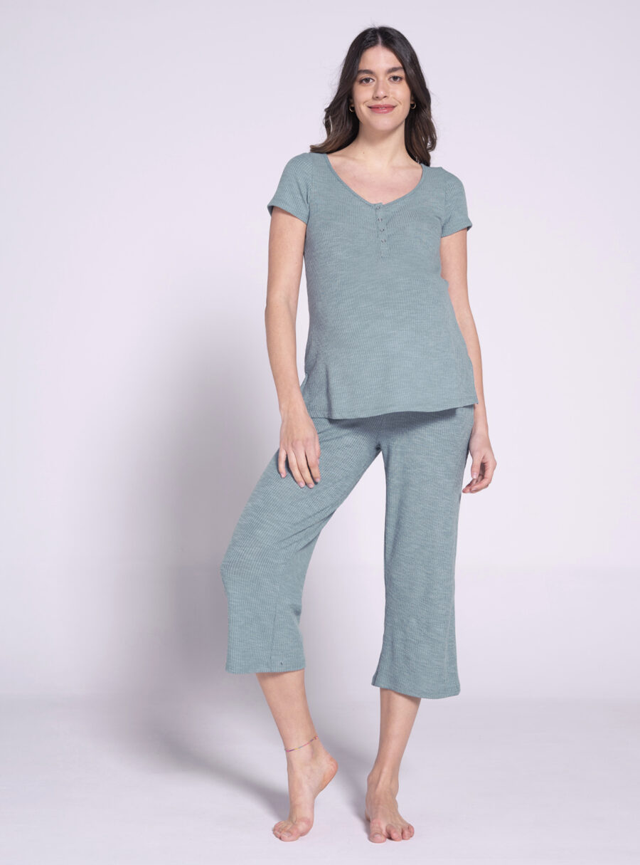 Pack home m/corta y pantalon crop de rib - Imagen 6