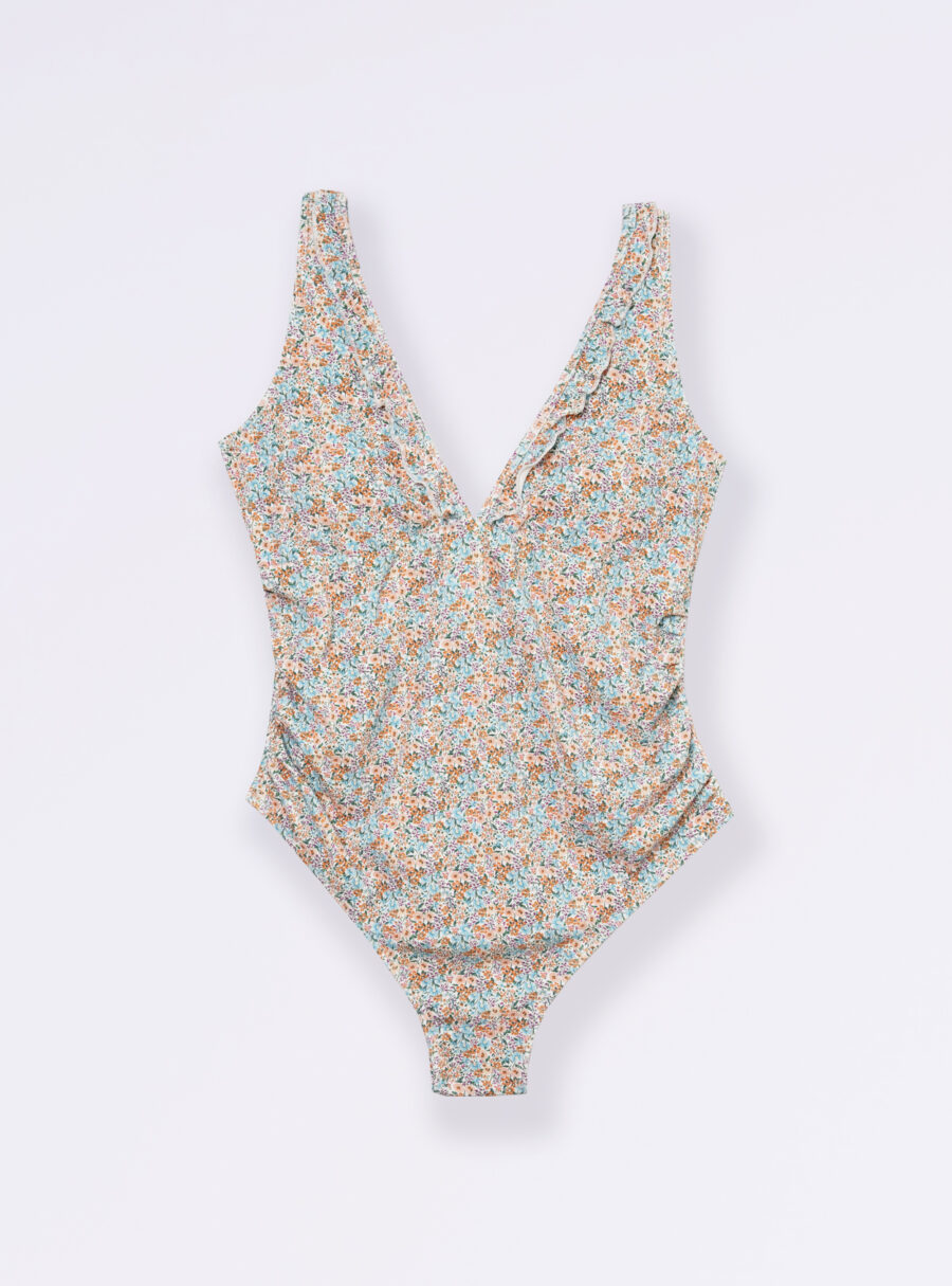 Bañador premamá estampado de flores con volantito en escote - Imagen 6