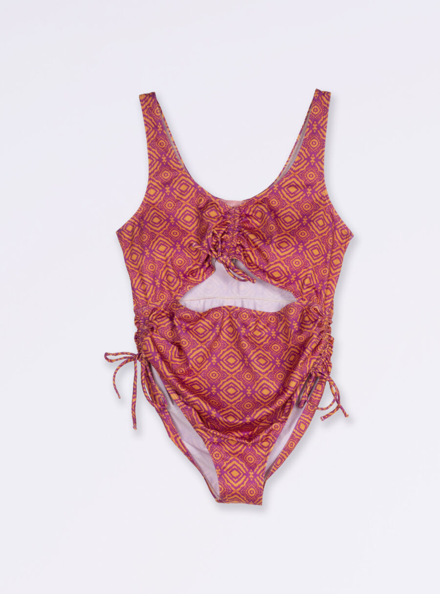 Bañador premamá estampado étnico abierto y fruncido delante - Imagen 6