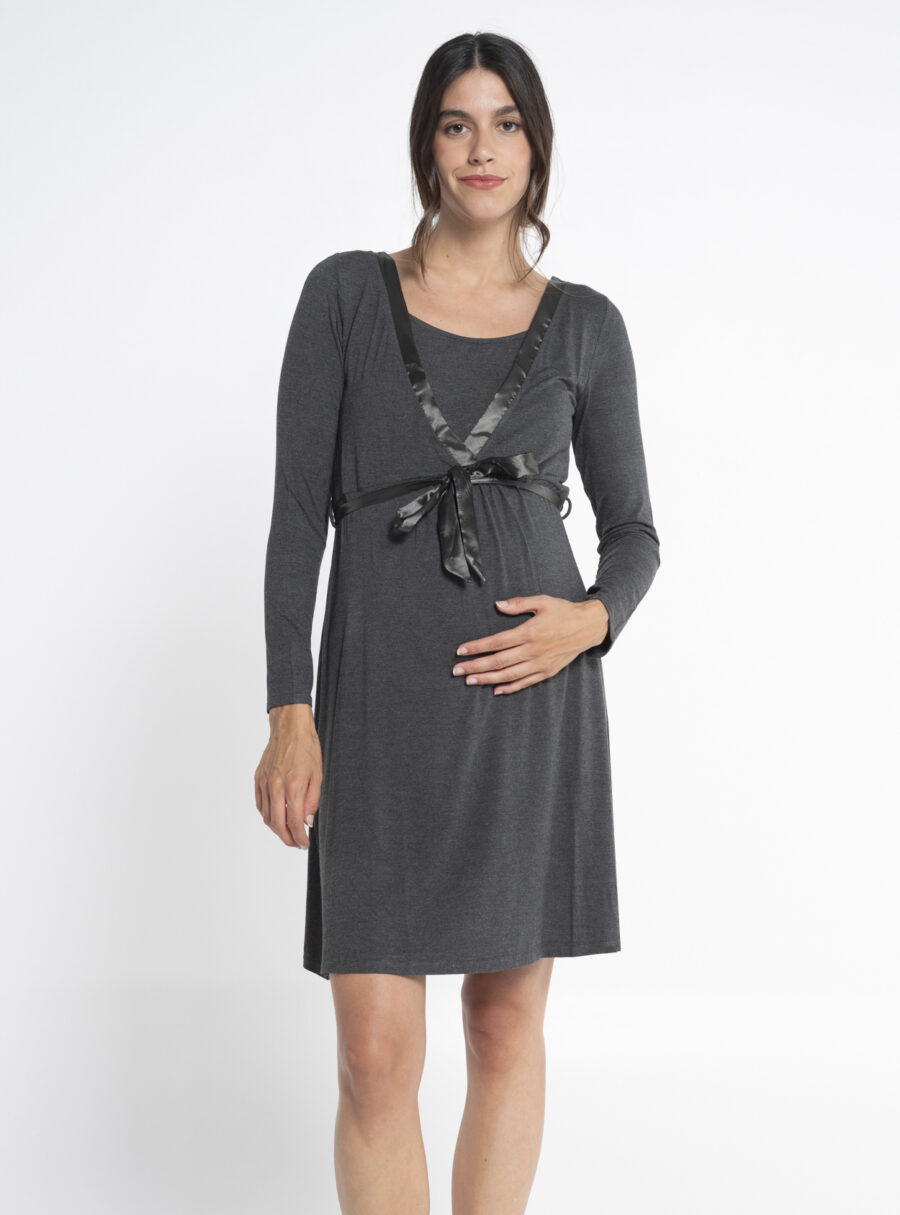 Camisón de lactancia con cinta satén