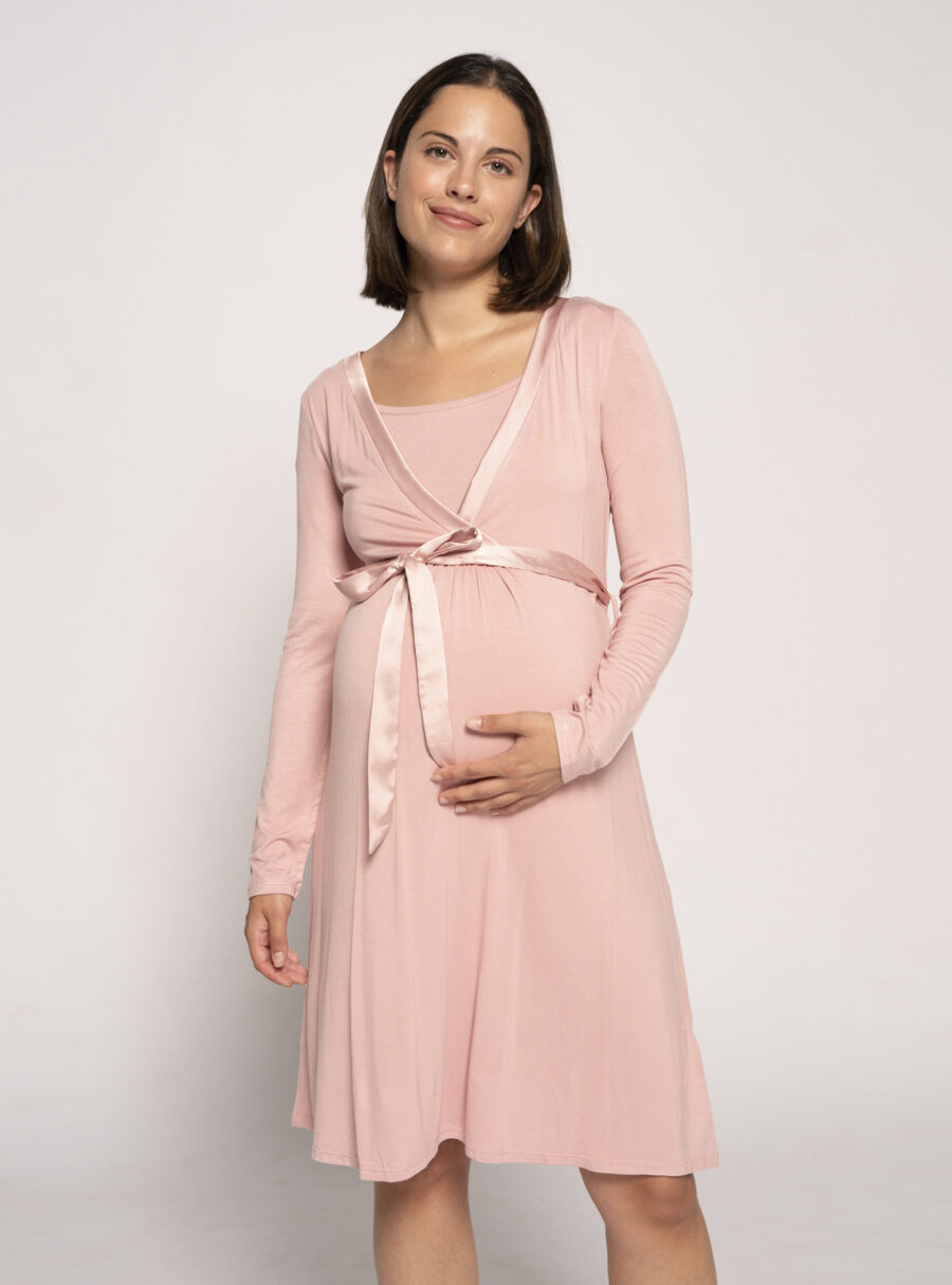 Camisón de lactancia con cinta satén