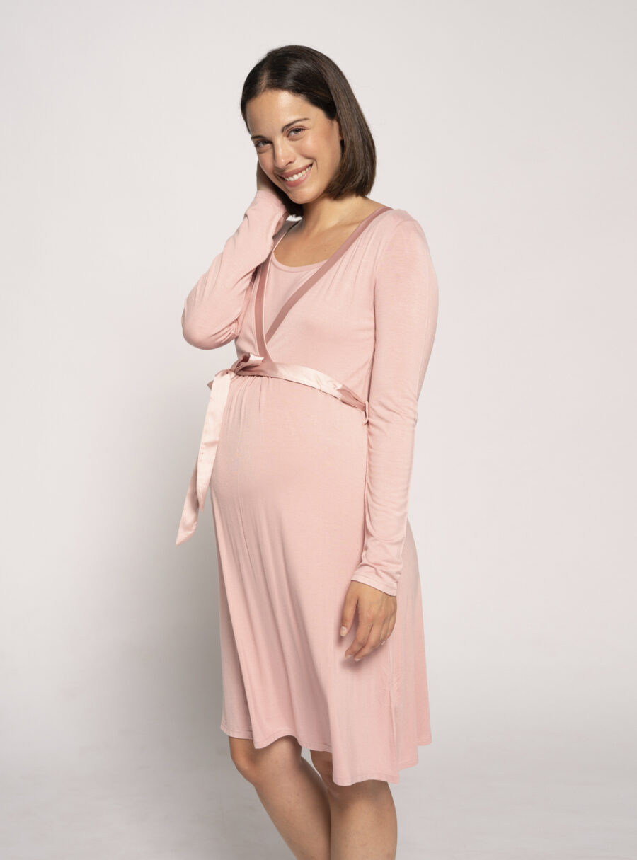 Camisón de lactancia con cinta satén - Imagen 2