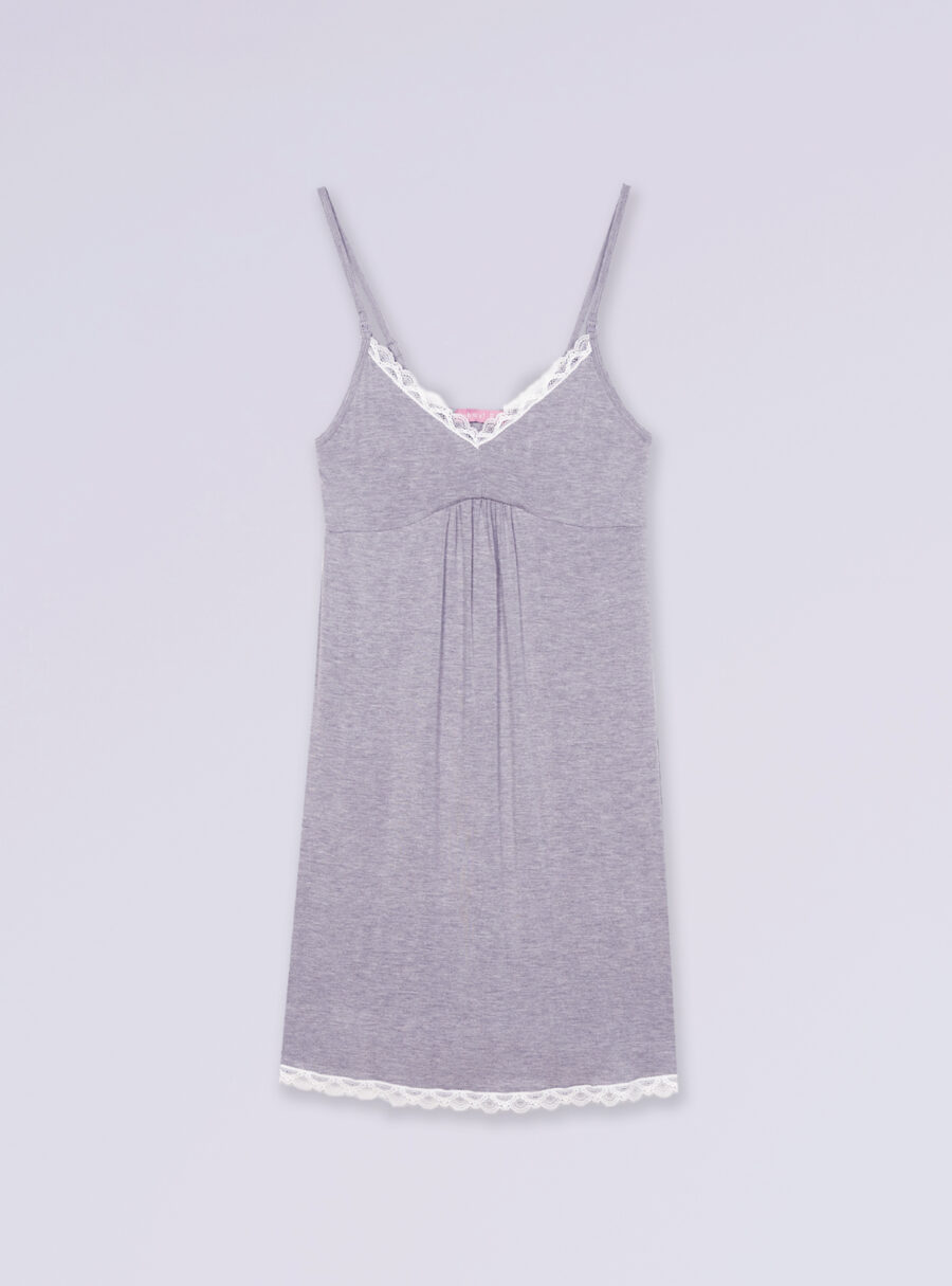 Camisón de lactancia con encaje contraste - Imagen 6