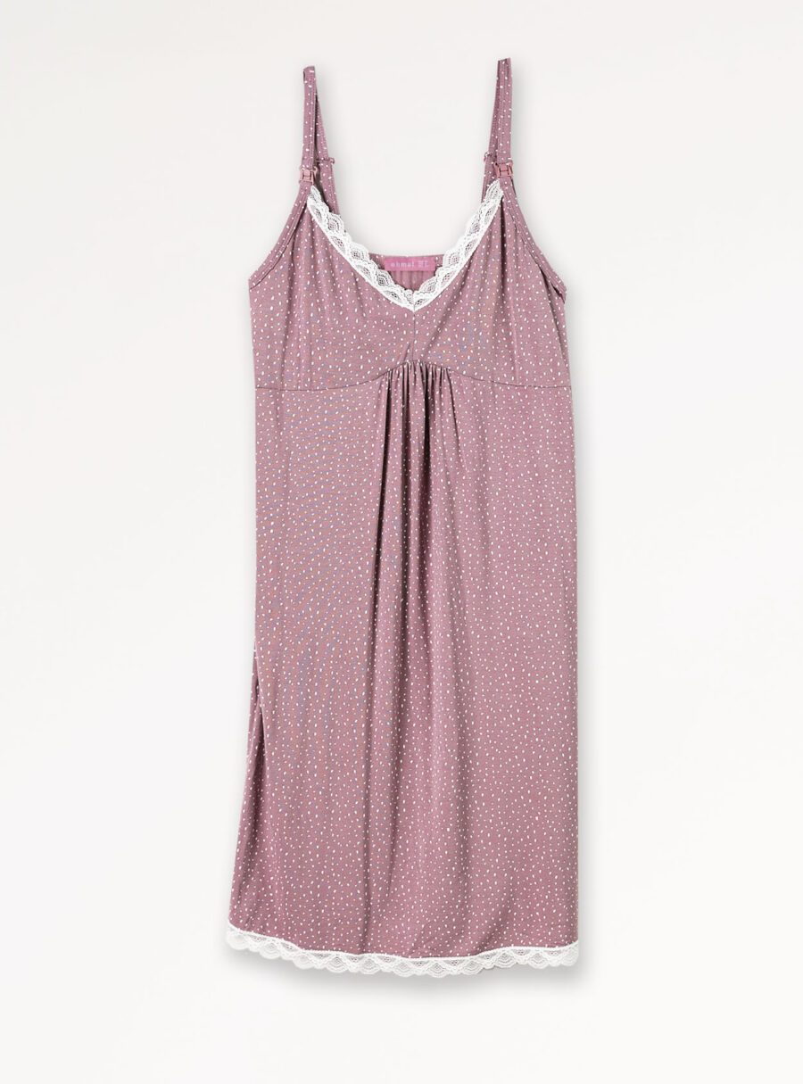 Camisón de lactancia lunares y encaje - Imagen 6