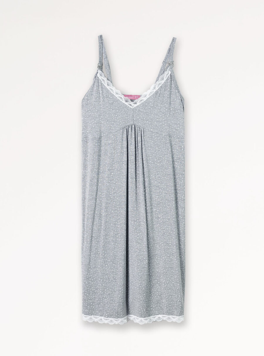 Camisón de lactancia lunares y encaje - Imagen 6