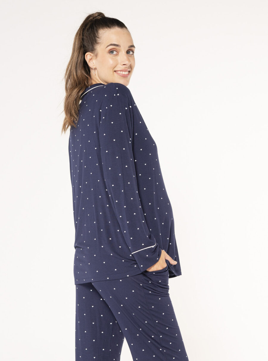 Camisa de lactancia pijama con corazones - Imagen 3