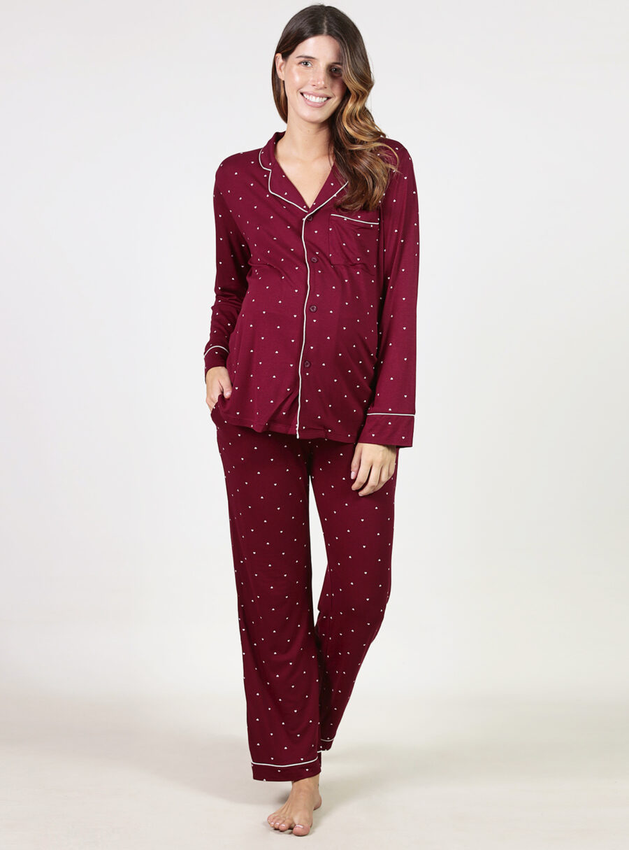 Camisa de lactancia pijama con corazones - Imagen 4