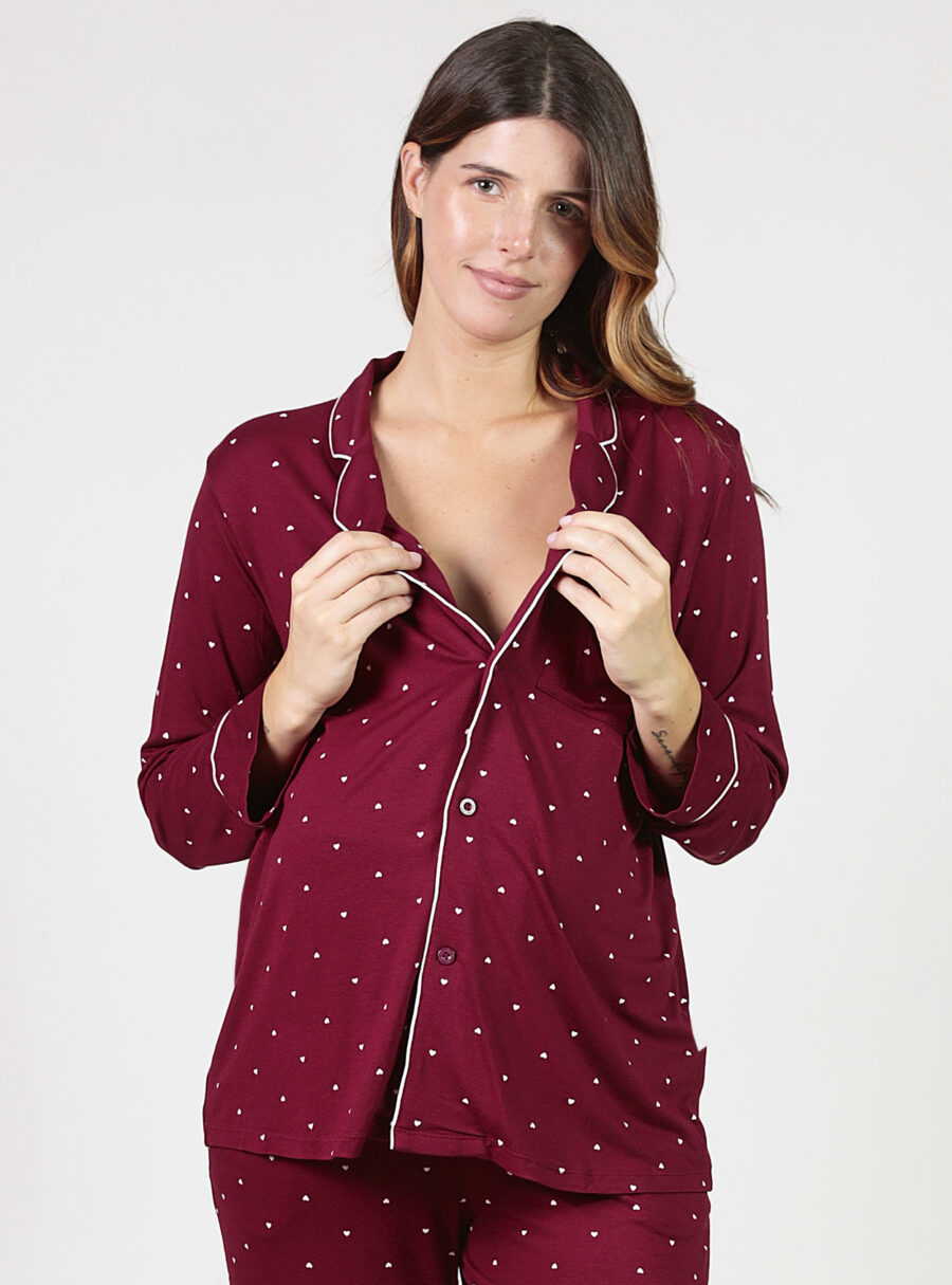 Camisa de lactancia pijama con corazones - Imagen 5
