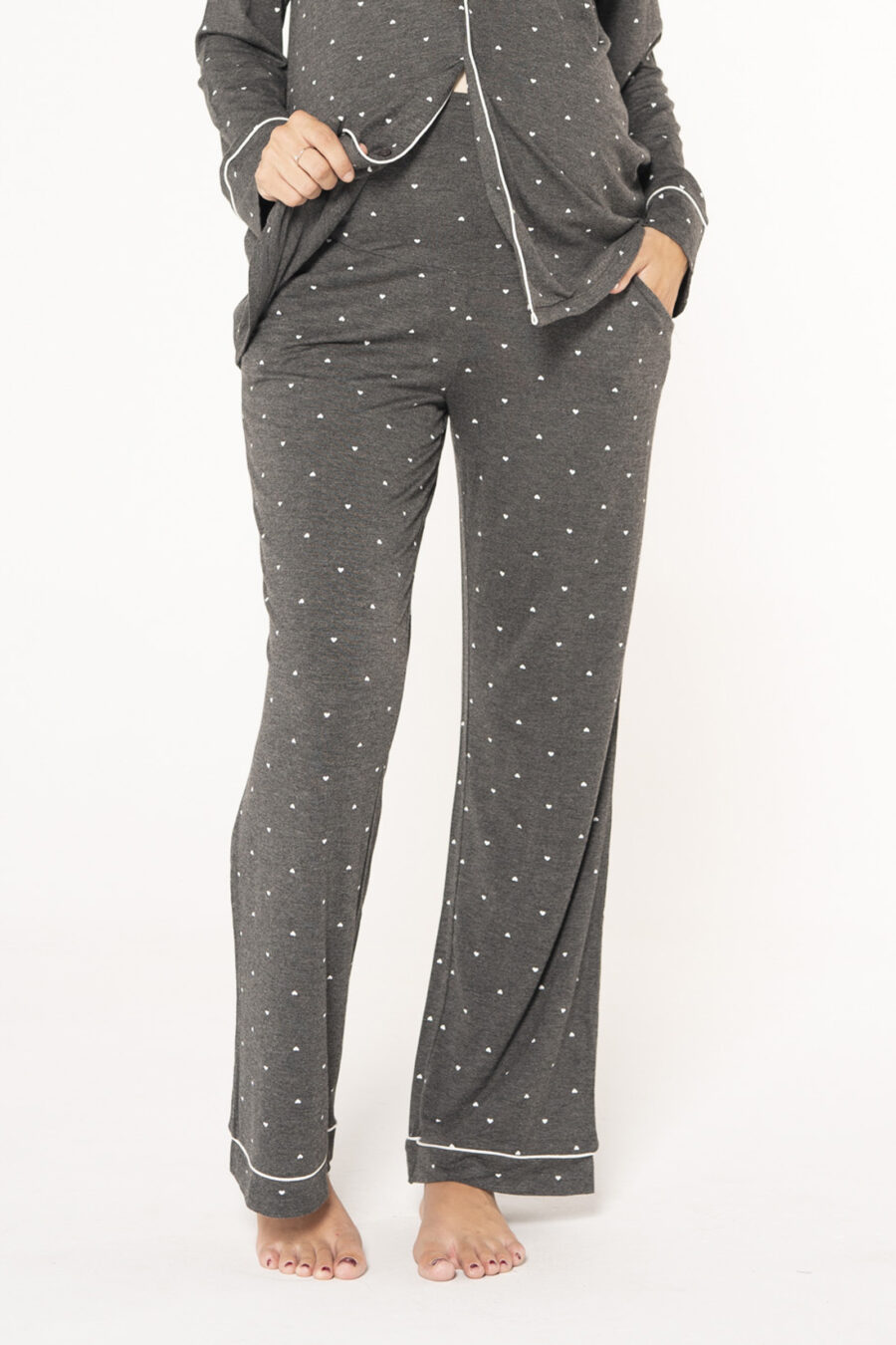 Pantalón pijama largo con corazones