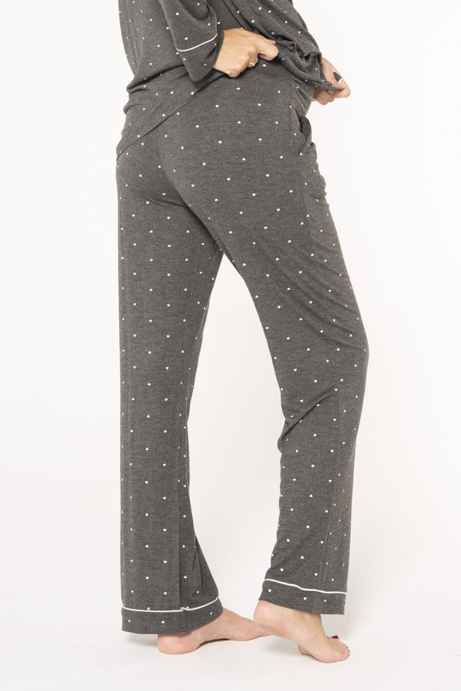 Pantalón pijama largo con corazones - Imagen 2