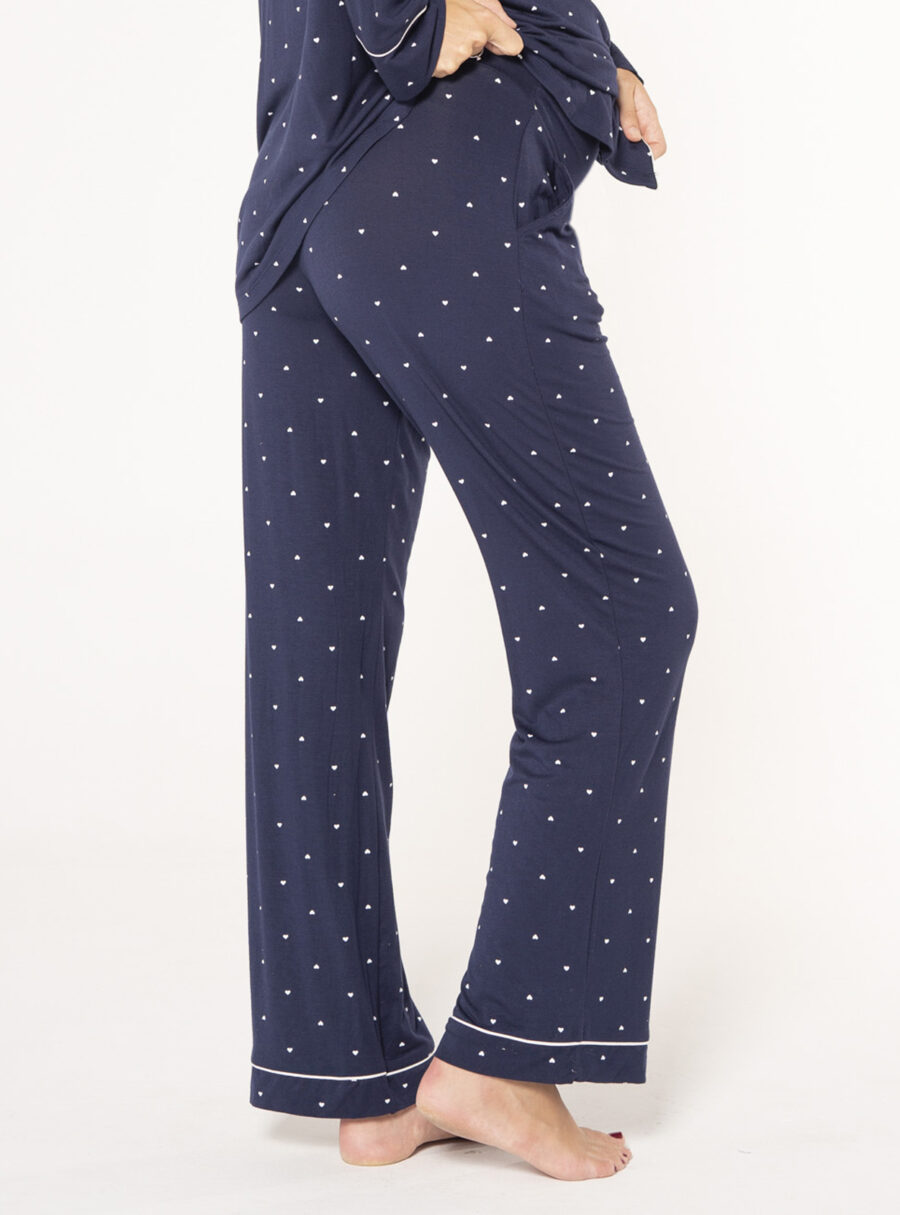 Pantalón pijama largo con corazones - Imagen 2