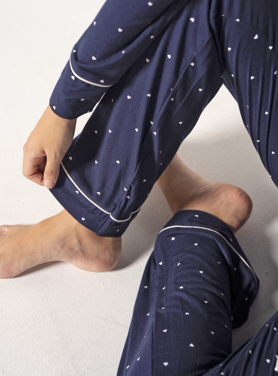 Pantalón pijama largo con corazones - Imagen 3