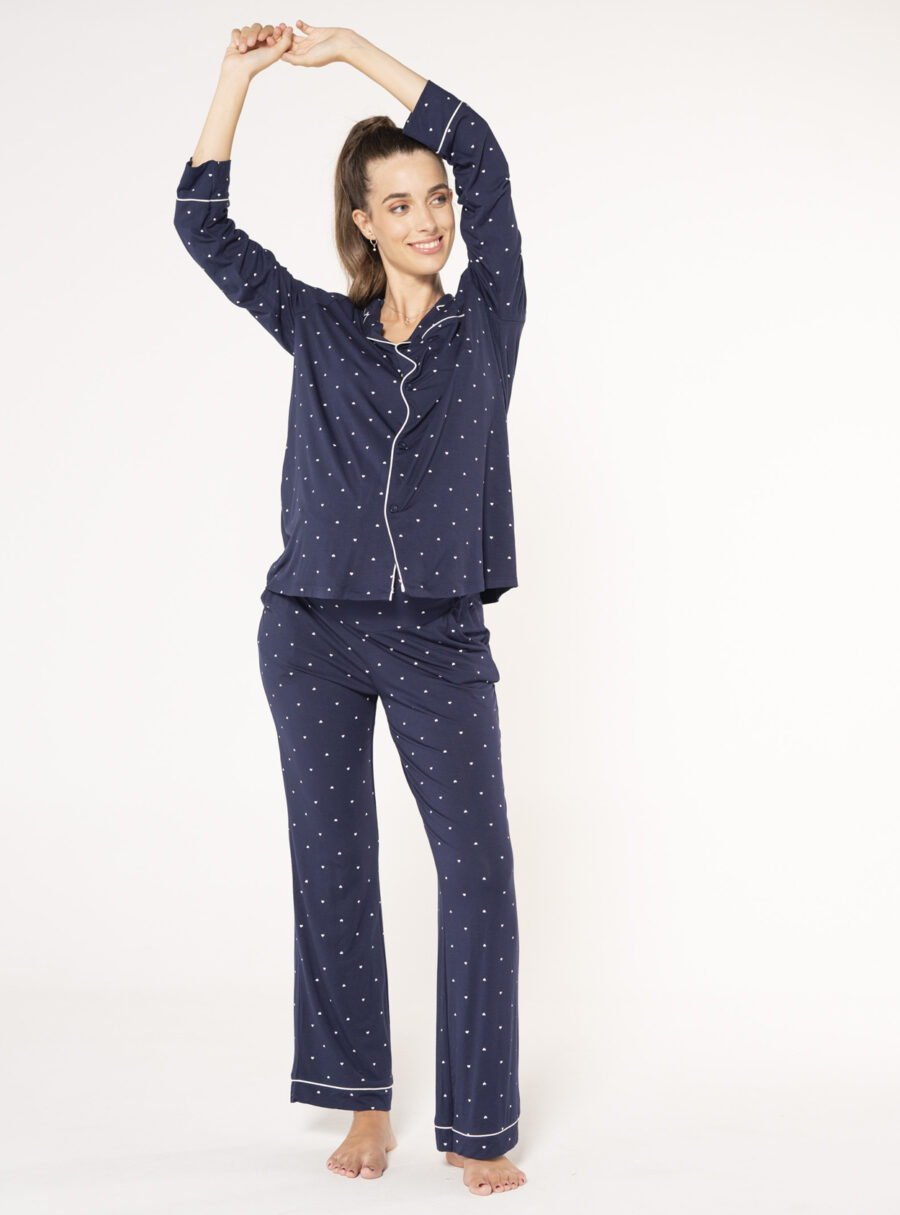 Pantalón pijama largo con corazones - Imagen 4