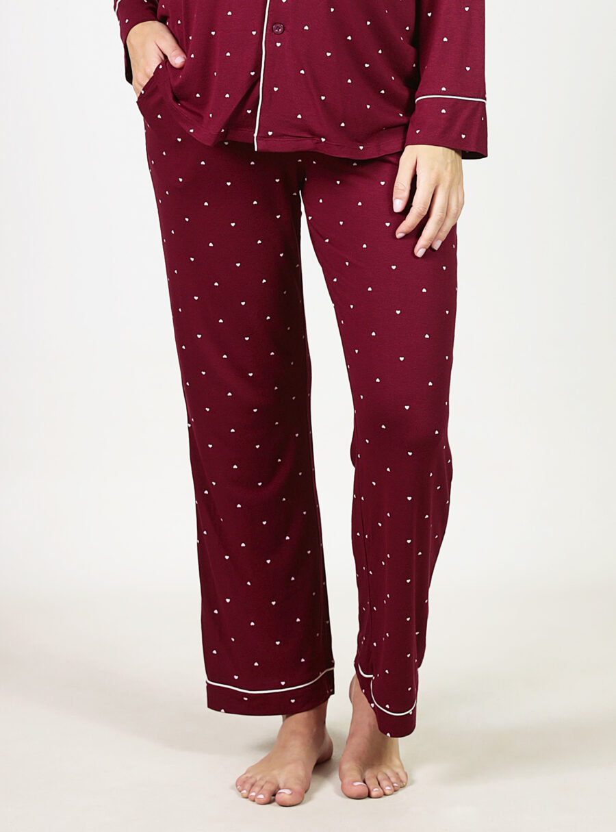 Pantalón pijama largo con corazones