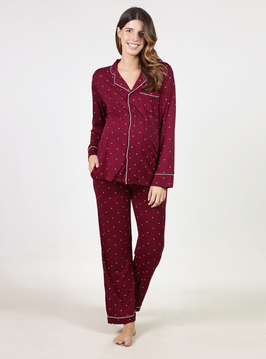 Pantalón pijama largo con corazones - Imagen 4