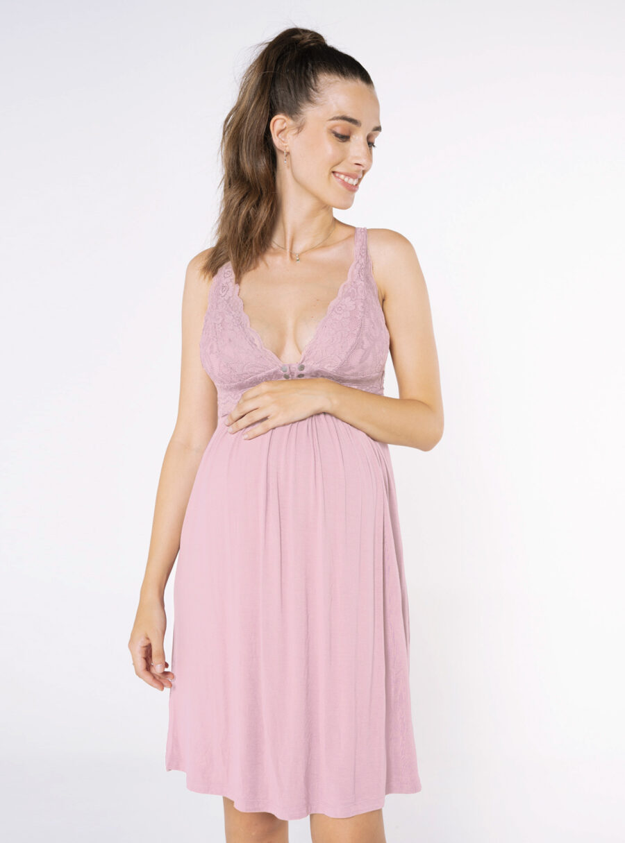 Camisón lencero con encaje