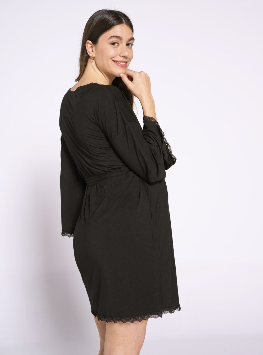 Bata premamá con encaje a tono - Imagen 3