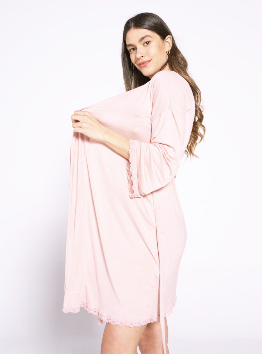 Bata premamá con encaje a tono - Imagen 2