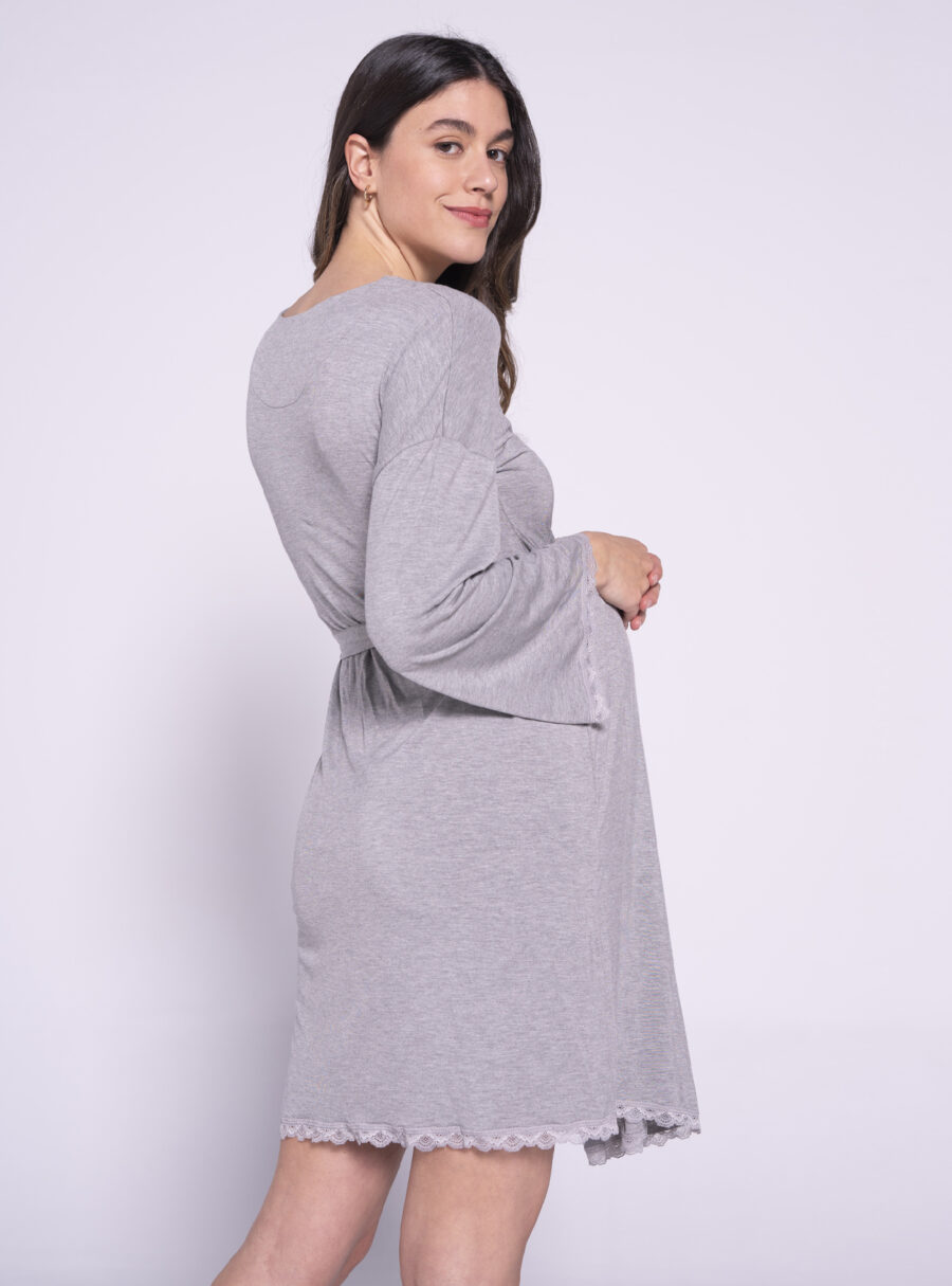 Bata premamá con encaje a tono - Imagen 3