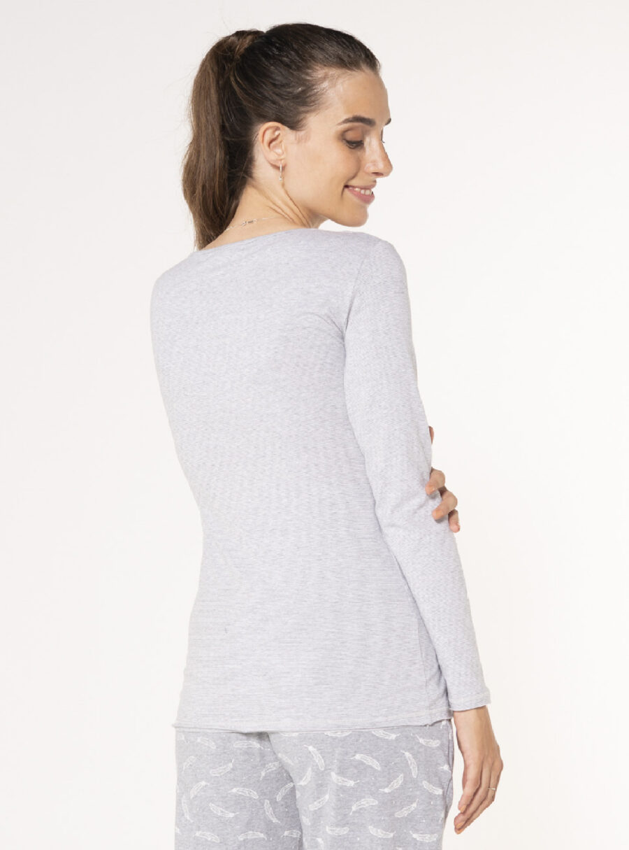 Camiseta a rayas con escote cruzado - Imagen 3
