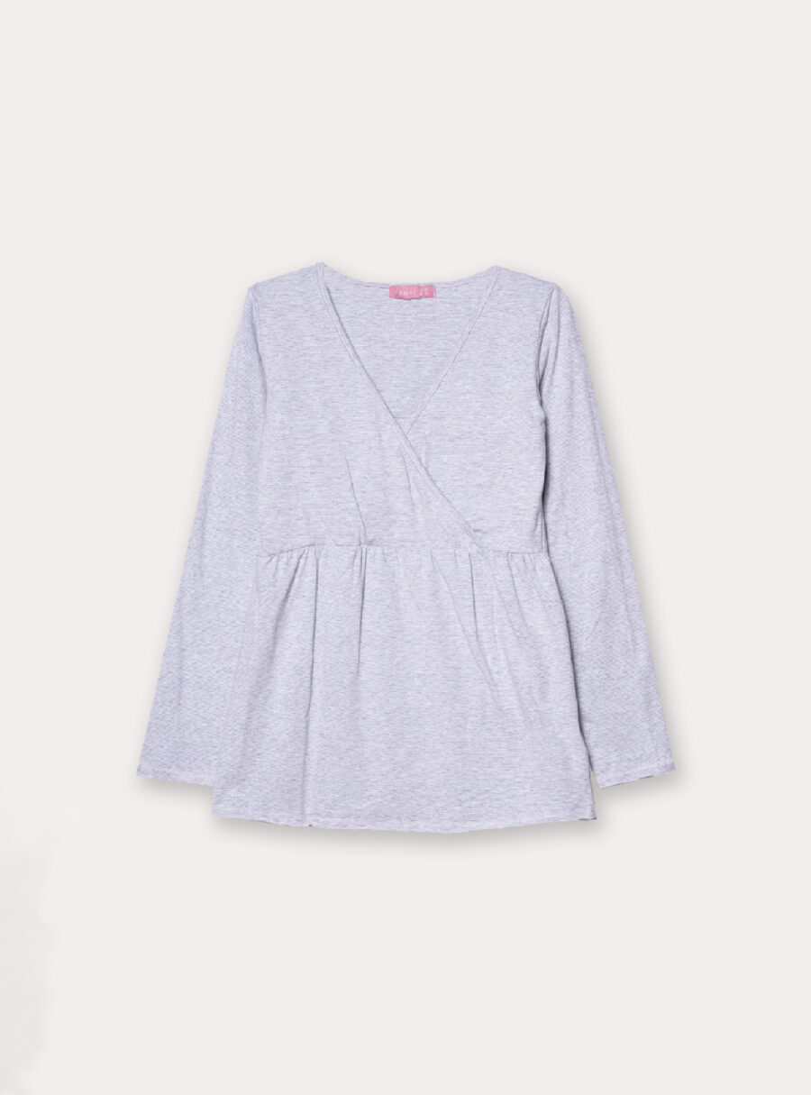 Camiseta a rayas con escote cruzado - Imagen 7