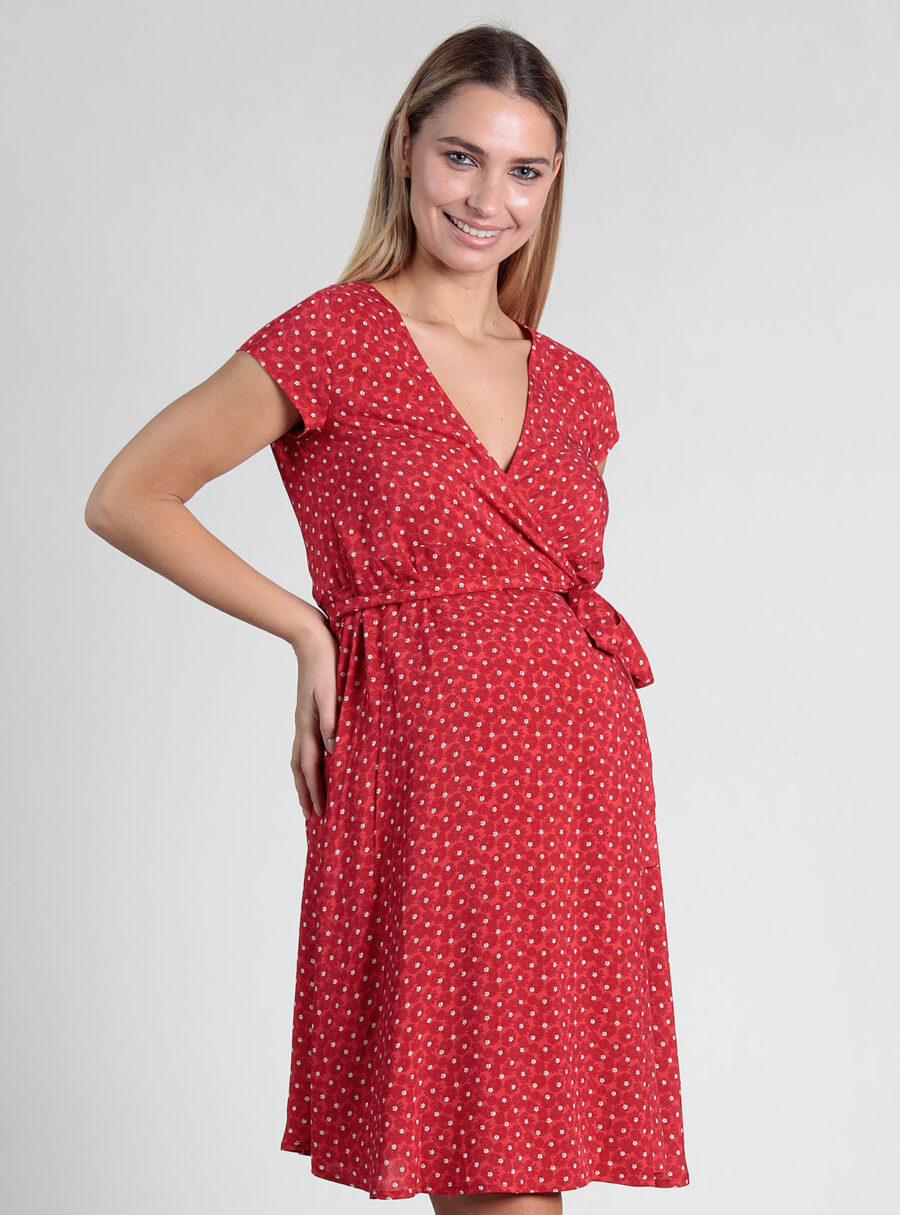 Vestido lactancia estampado y cruzado - Imagen 3