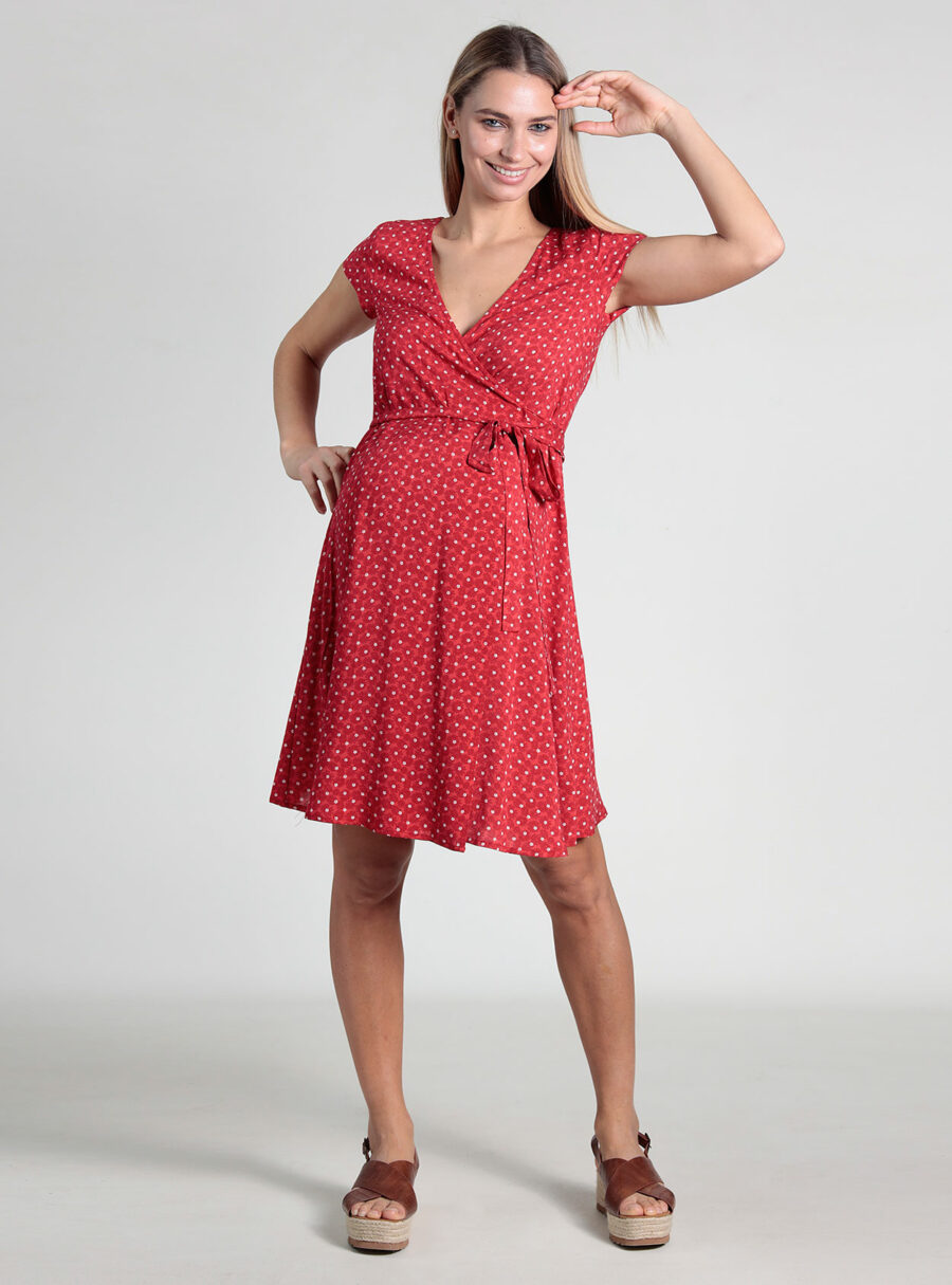 Vestido lactancia estampado y cruzado - Imagen 5