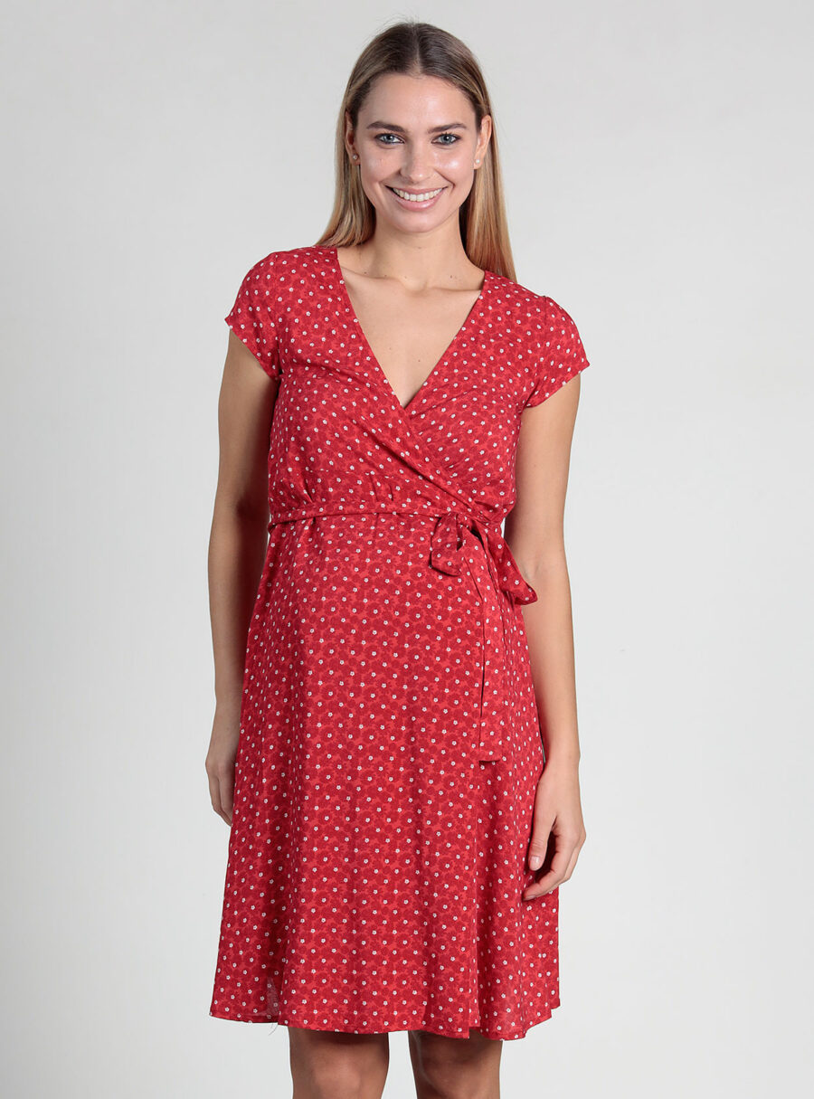 Vestido lactancia estampado y cruzado