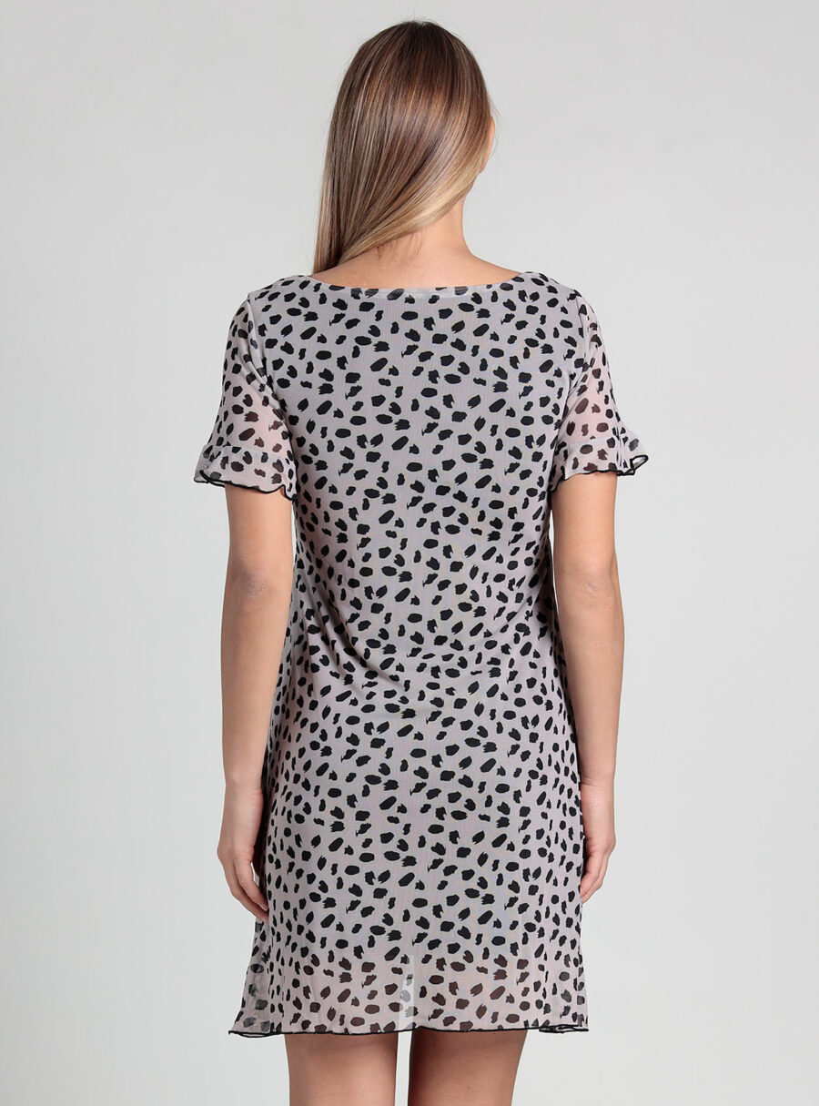 Vestido lactancia estampado animal print en tul - Imagen 4